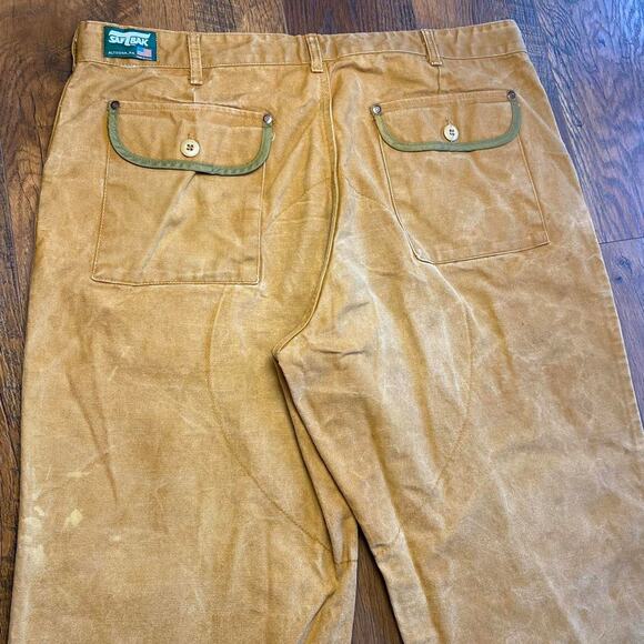 Vintage 90s SafTbak Brown and Army Green Double Knee Wide Leg Baggy Canvas Pants - Picture 5 of 6